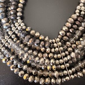 Chic Multi-Strand Black Beaded Necklace